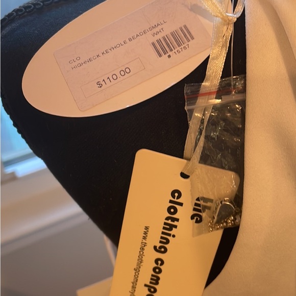 White beaded dress with rhinestones size small - Picture 5 of 5